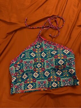 Women’s Multicolor Halter Crop Swim top